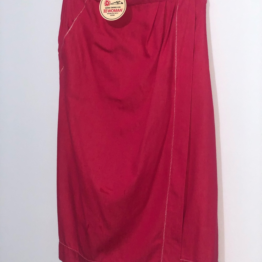 Gene Ewing For Bis Wrinkled Rich Denim skirt pink Vintage new with tag